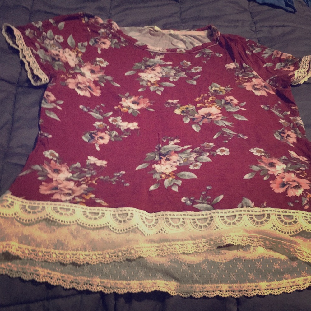 Flower maroon small Blouse